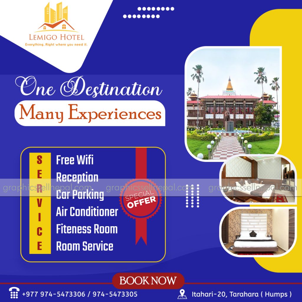 Fn 12052 hotel booking social media post graphic sell nepal