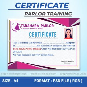 FN : 15041 Beauty Parlor Certificate