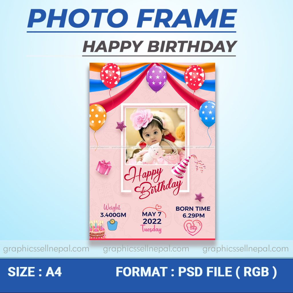 FN : 15038 Birthday Frame – Graphic Sell Nepal