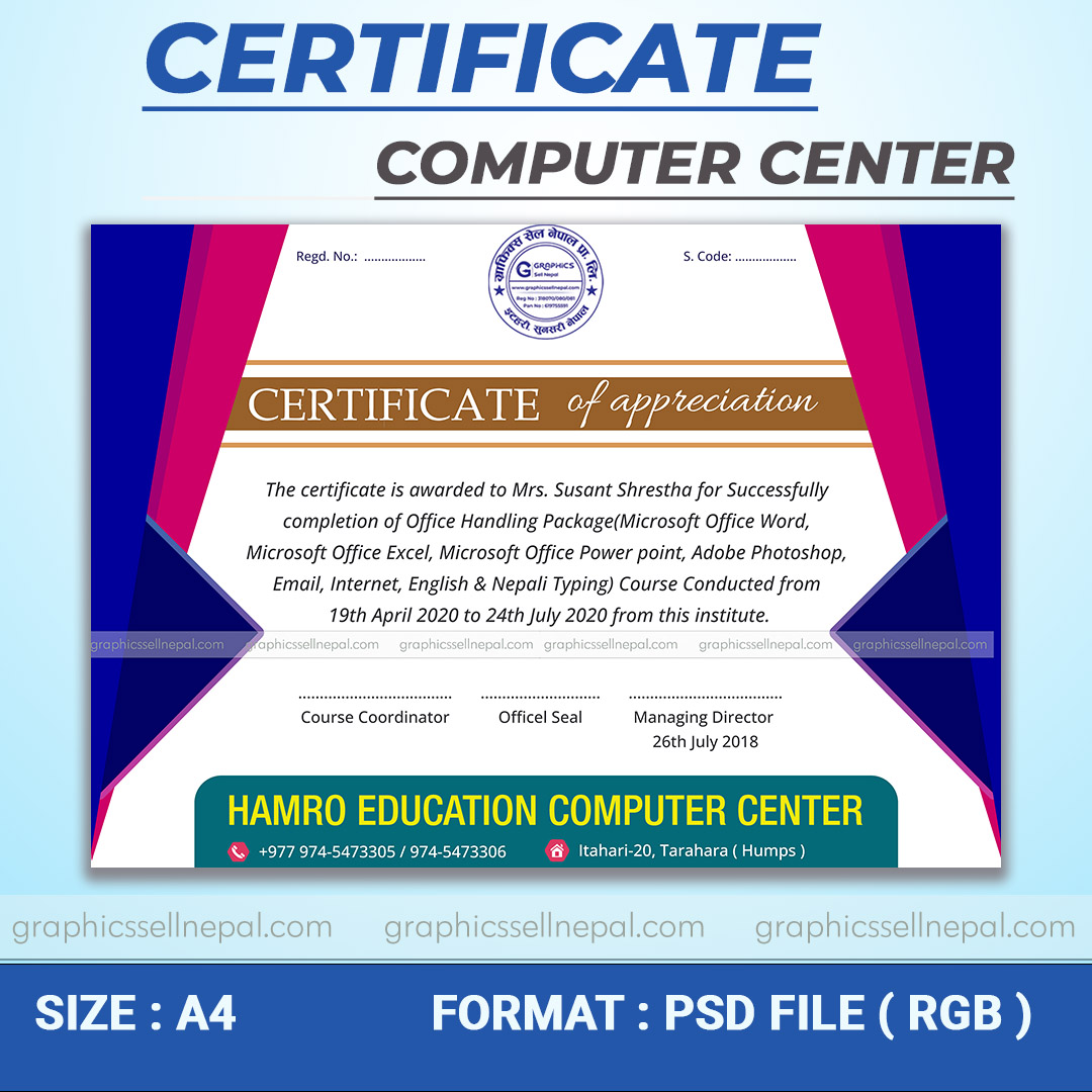 FN : 18448 Certificate Design