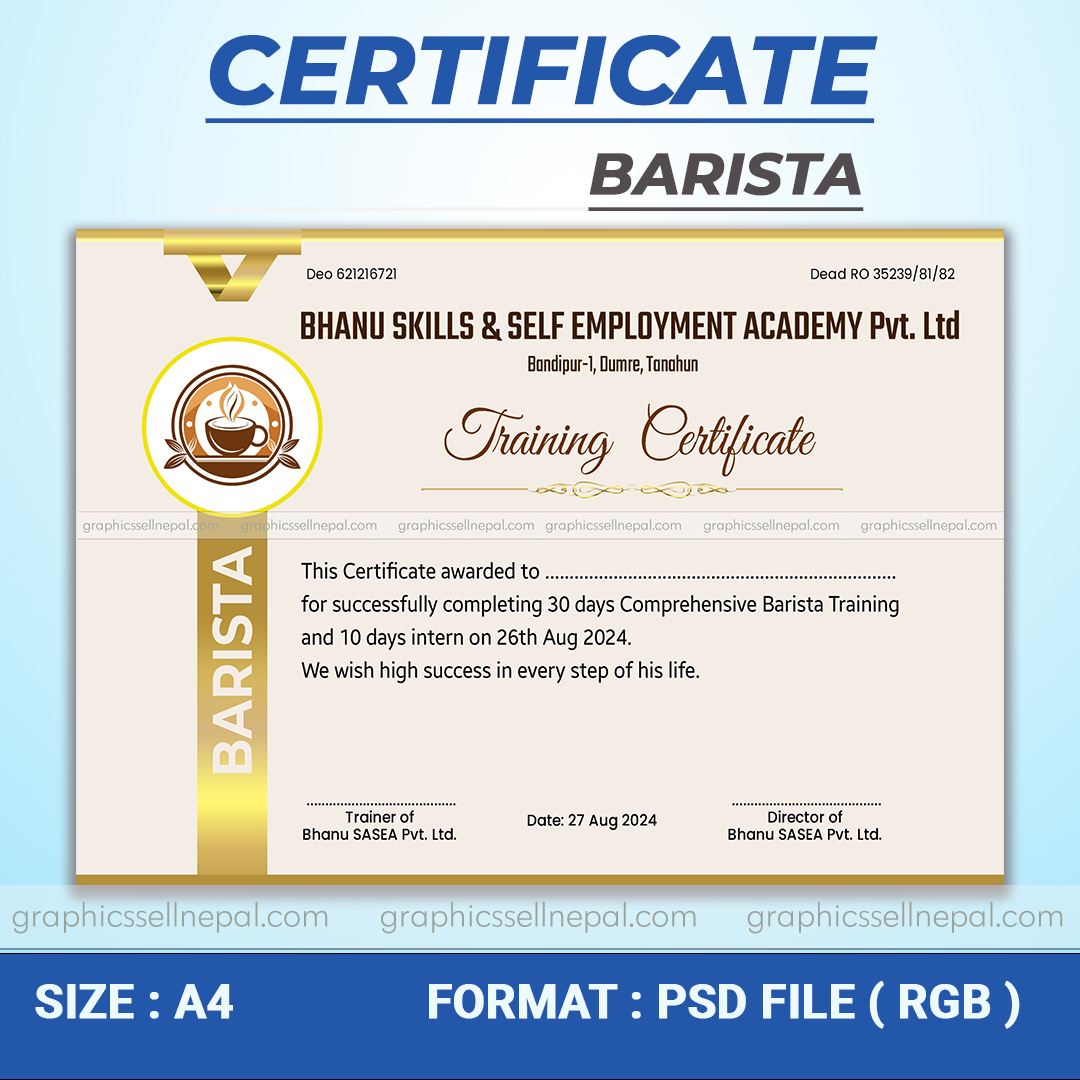 FN : 20039 Certificate Of Barista